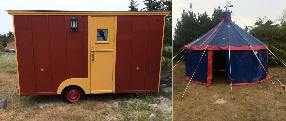 Til salg: Et telt og tre originale cirkusvogne Cirkus Zalmov